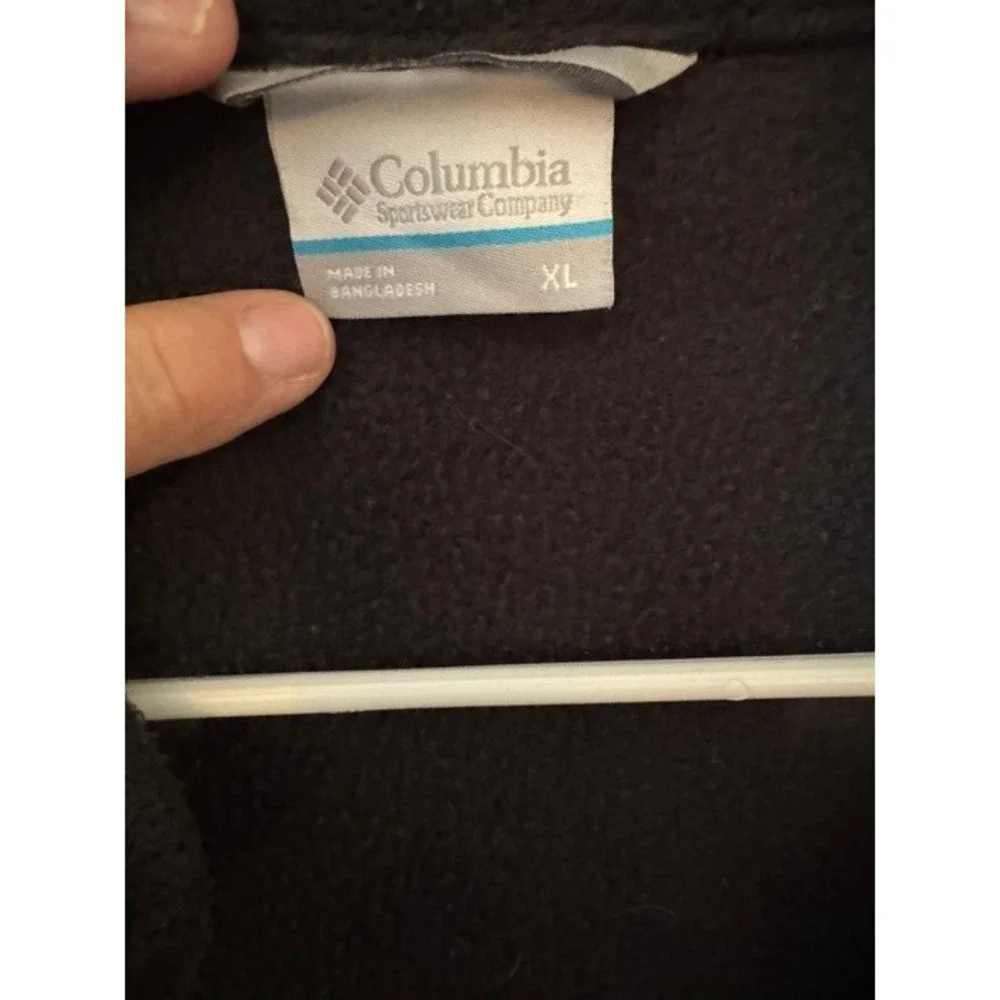 Columbia Mens XL Full Zip Fleece Jacket Black Steens Mountain Mock Neck Coat